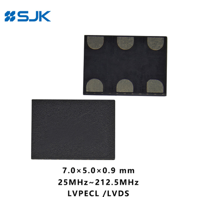 SMD 7050 โปรแกรม MEMS LVPECL ออสซิลเลอเตอร์ด้วย 6 แพด รองรับ 1-220MHz 2.25-3.63V